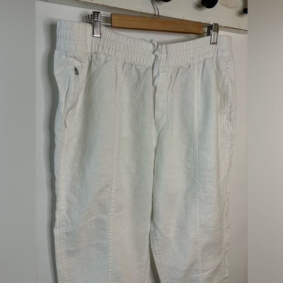 Athleta Cabo White Linen Drawstring Jogger Pants - Picture 11 of 13